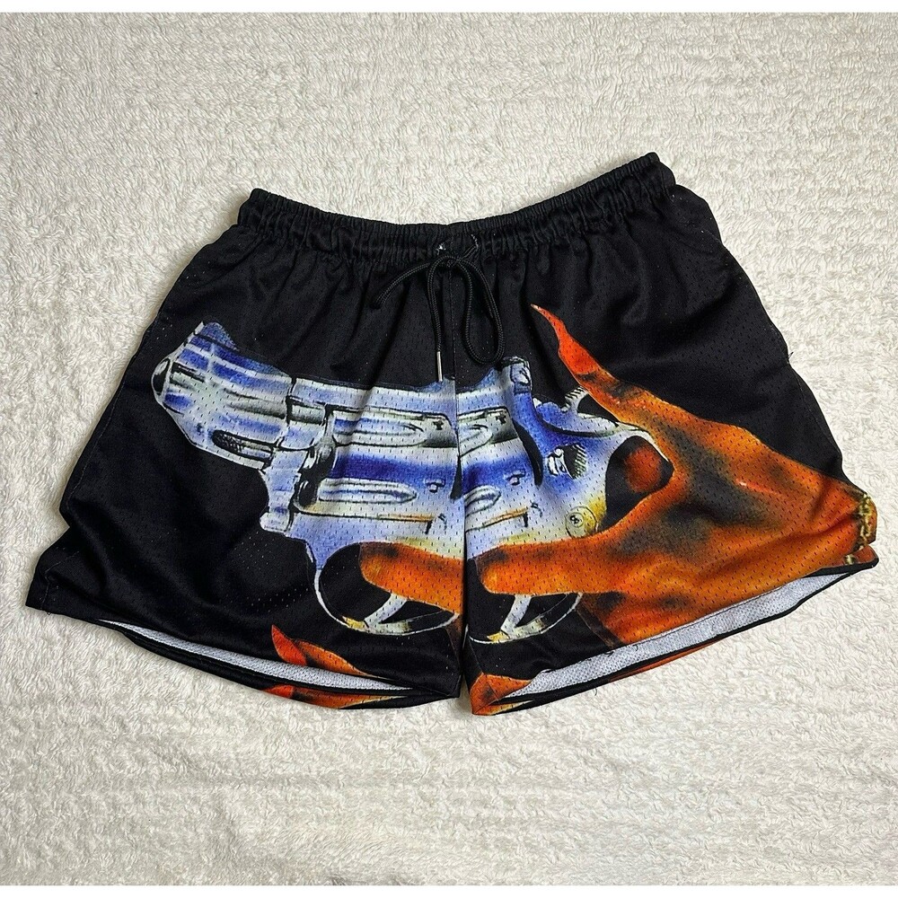 Section 8 Eight Trigger Fingers Gun Mesh Basketball Lined Shorts W Pockets Sz M